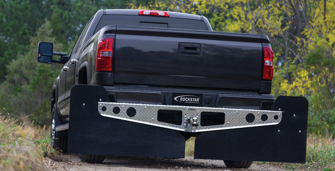 ROCKSTAR Hitch Mounted Mud Flaps | Best Fit Truck Mud Flaps